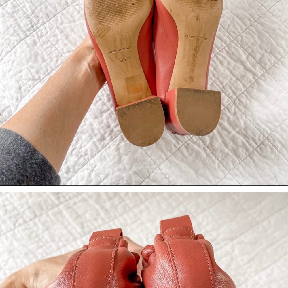 Everlane Italian Leather Day Block Heel Burnt Sienna Brown Tan Size 10.5